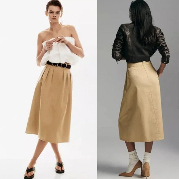 NWT Anthropologie Corey Lynn Pleated Trouser Skirt - Small - Picture 1 of 9